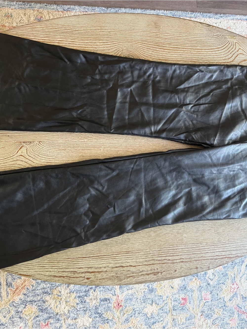 Karen Kane Black Faux Leather Boot‑Cut Pants